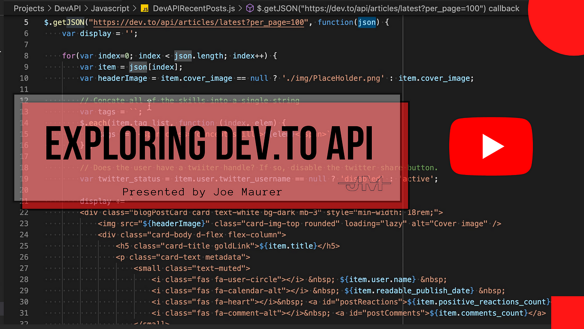 Exploring DEV.to API. You typically neglect that APIs exist for… | by Joseph Maurer