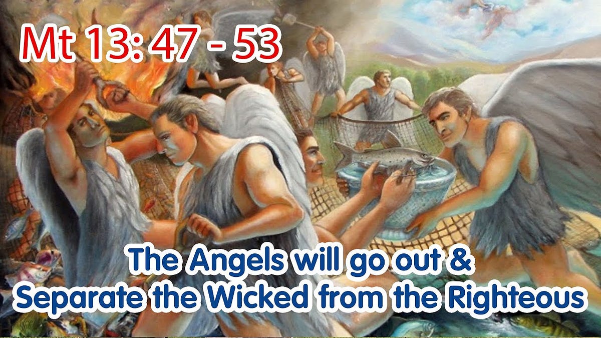 The fishing with the dragnet and the fishes selected on the beach ...