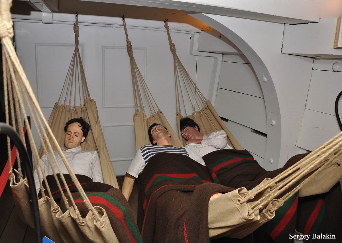 Why did sailors sleep in hammocks on their ships for many centuries