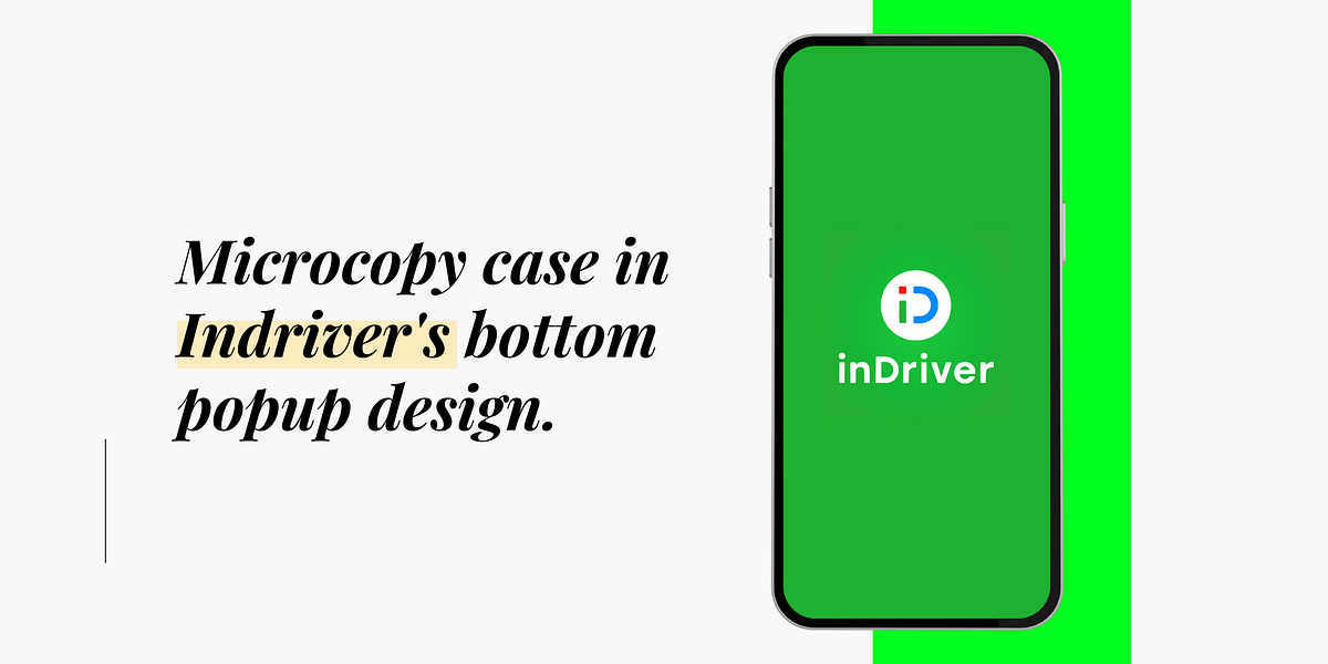 Microcopy Case in inDriver’s Bottom Popup Design | by Fahmi Sofi Hadi ...
