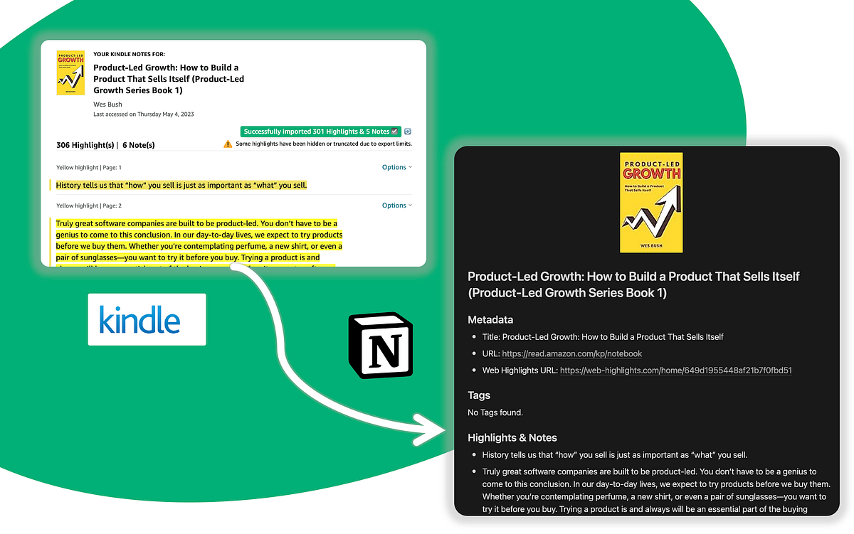 How To Export Your Kindle Highlights And Notes to Notion by Marius