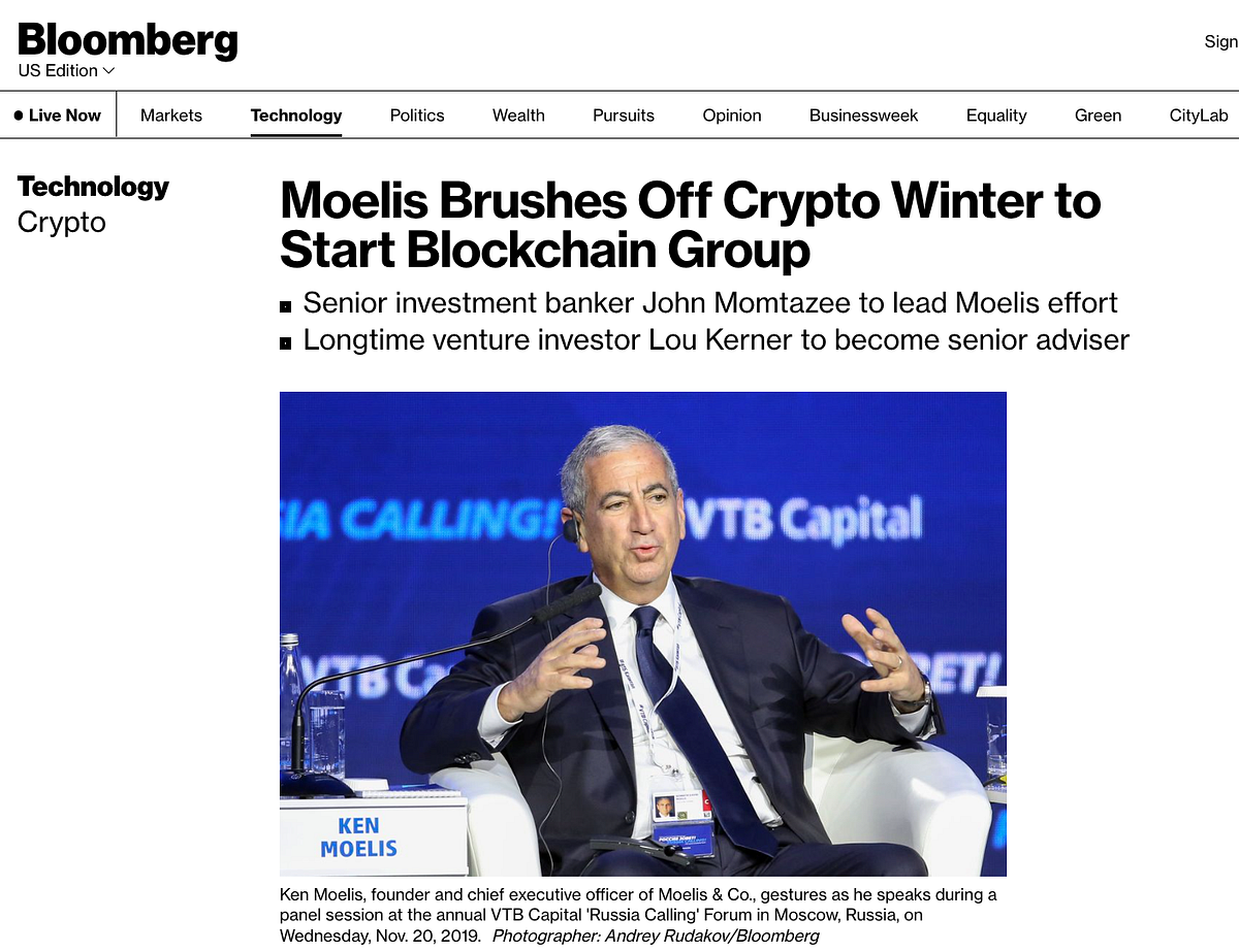 Why I Joined Moelis & Company As A Senior Advisor To Their New Blockchain  Group | by Lou Kerner | Quantum Economics | Medium