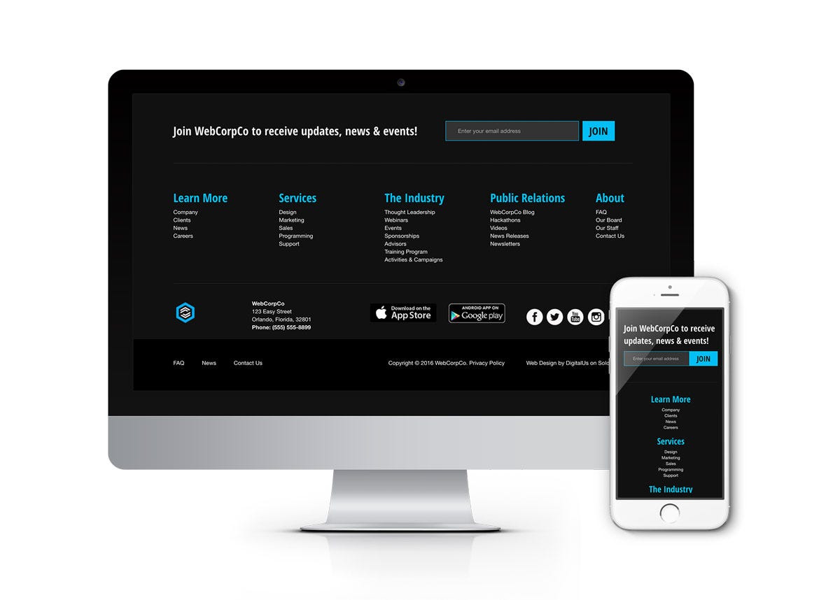 How to Add a Responsive Footer to your Website | by Solodev | Medium