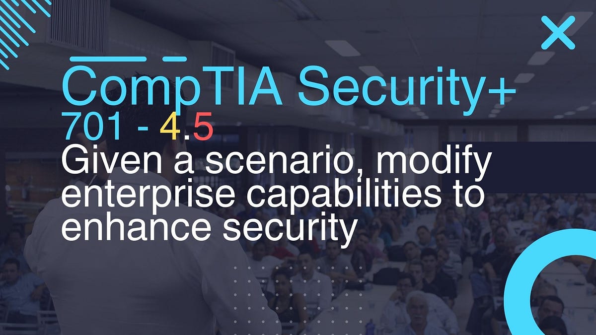 CompTIA Security+ 701 4.5 Given a scenario, modify enterprise