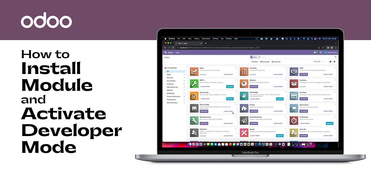 Instalasi Modul Dan Aktivasi Mode Developer Pada Odoo 16 | By Abraham ...