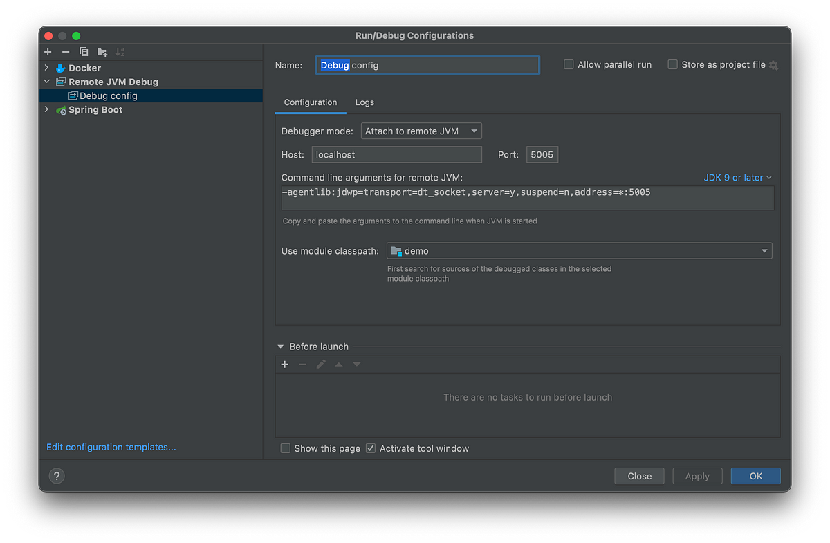 How to remotely debug Spring Boot application in docker-compose in IntelliJ  | by Nazariy Klymok | Medium