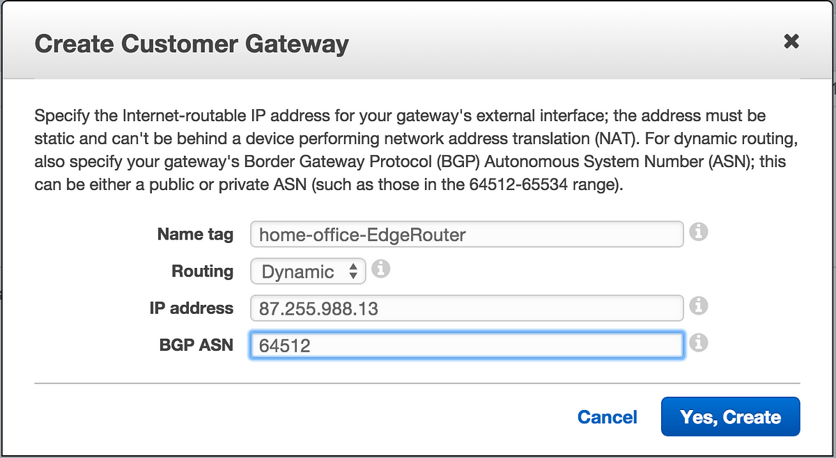 AWS VPC IPSEC site to site VPN using a Ubiquiti EdgeMax EdgeRouter with BGP  routing | by Silas Thomas | Medium