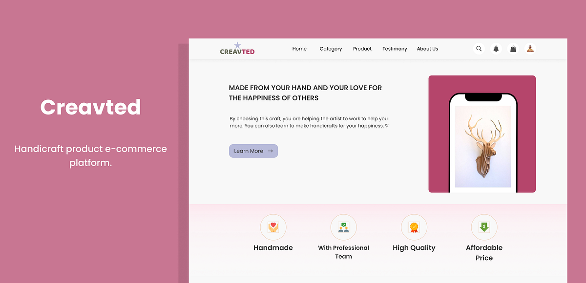 UI/UX Case Study — Cravted, website ecommerce produk kerajinan tangan ...