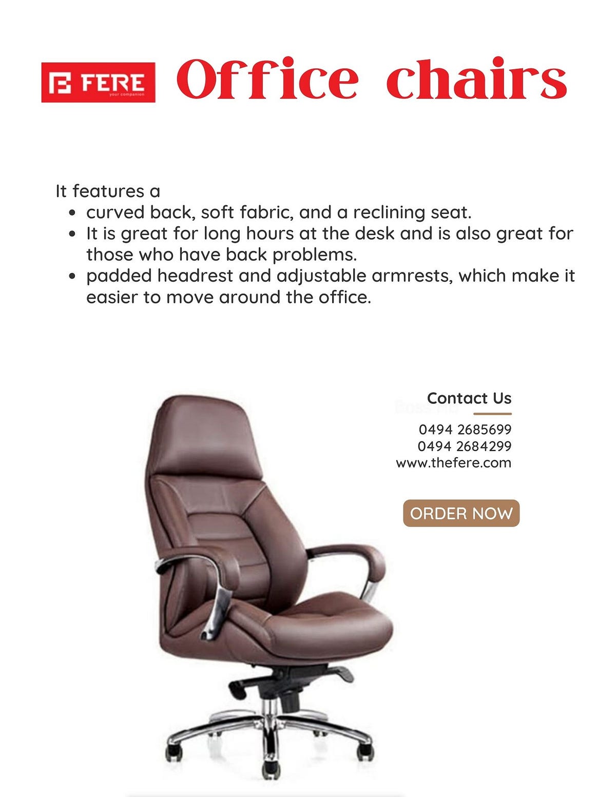 The user experience of office chair users in Mangalore by