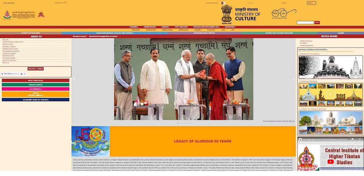 Facilitation ceremony at Central Institute of Higher Tibetan Studies