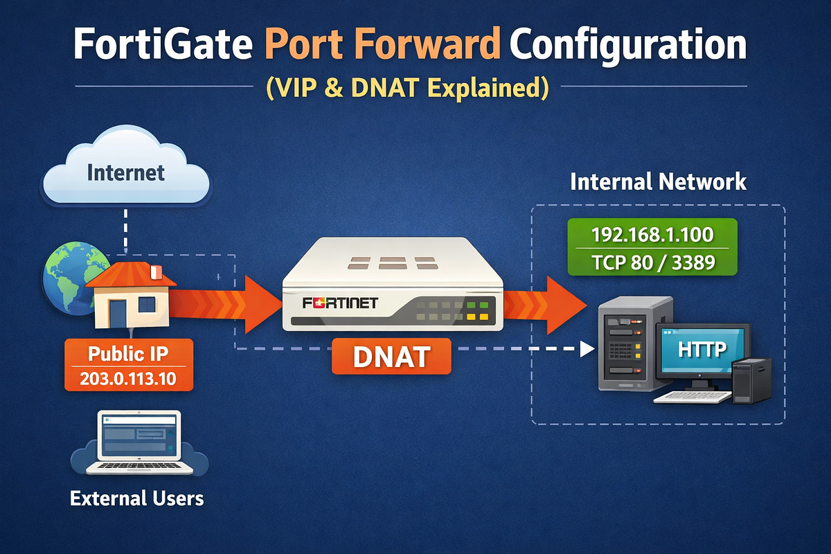 FortiGate Port Forward Configuration (VIP & DNAT Explained) | by Berke ...