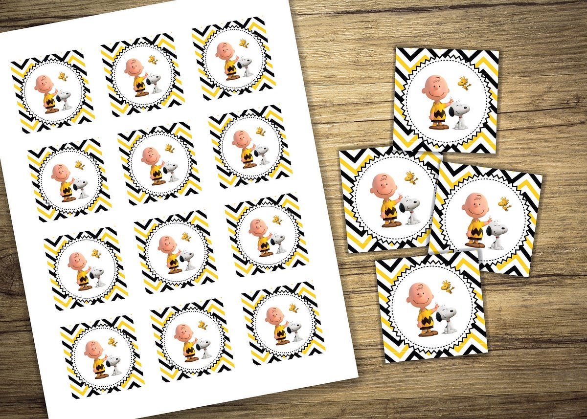 Charlie Brown &amp; Snoopy Matching Cupcake Toppers — Birthday Party ...