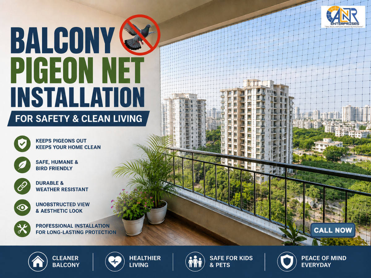 Balcony Pigeon Net Installation for Safety & Clean Living