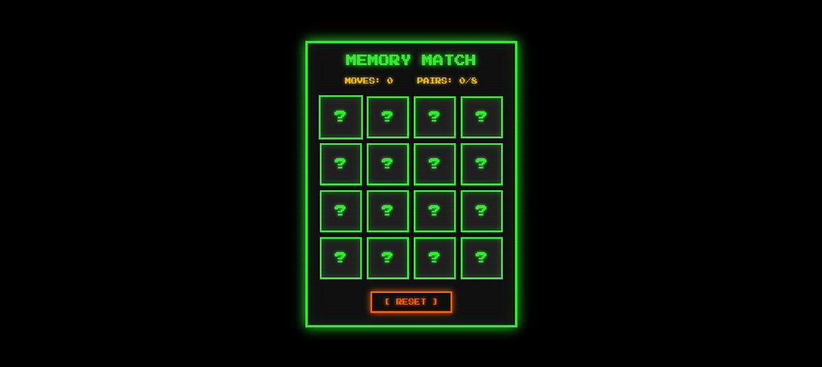 Build a Retro Memory Matching Game with HTML, CSS & jQuery | by Sajjad ...
