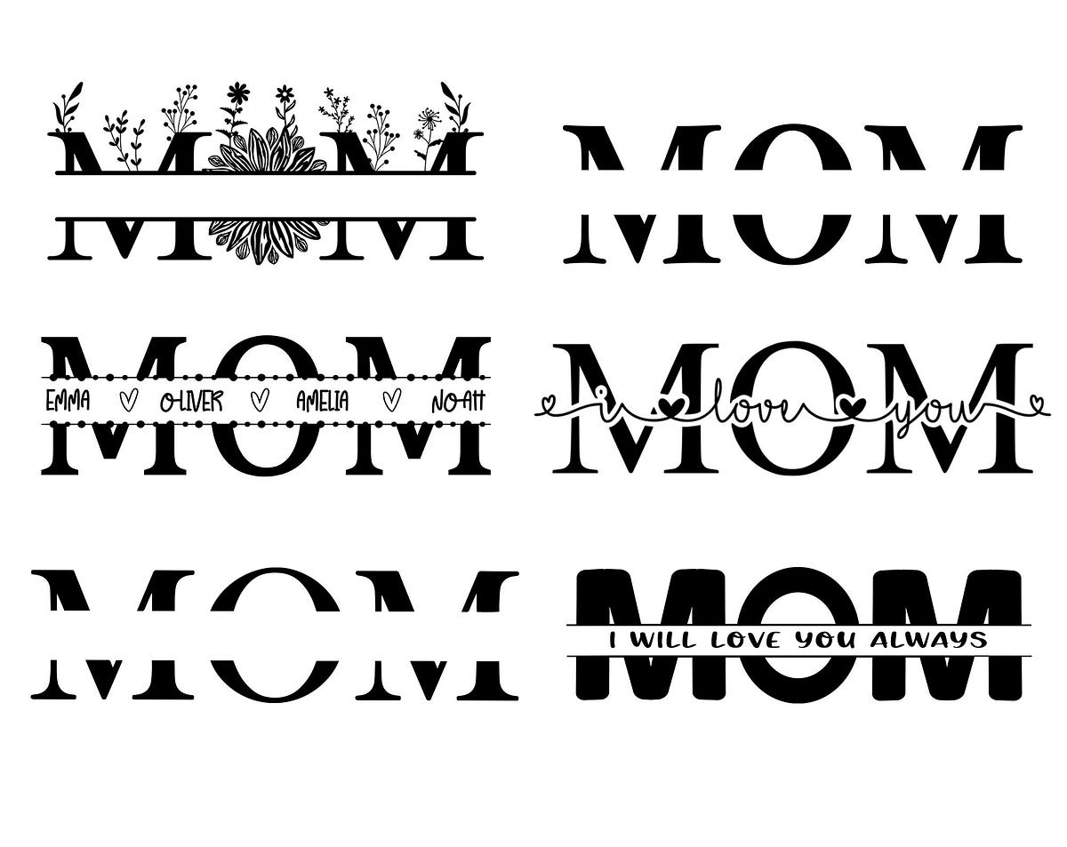 Mom Svg Bundle, Mom Monogram Svg, Mother’s Day Svg, Mom with Names Svg ...