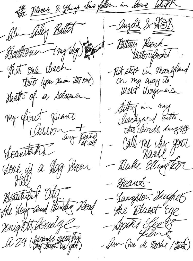 The Short List of Things I Love. I was sitting in my kitchen thinking