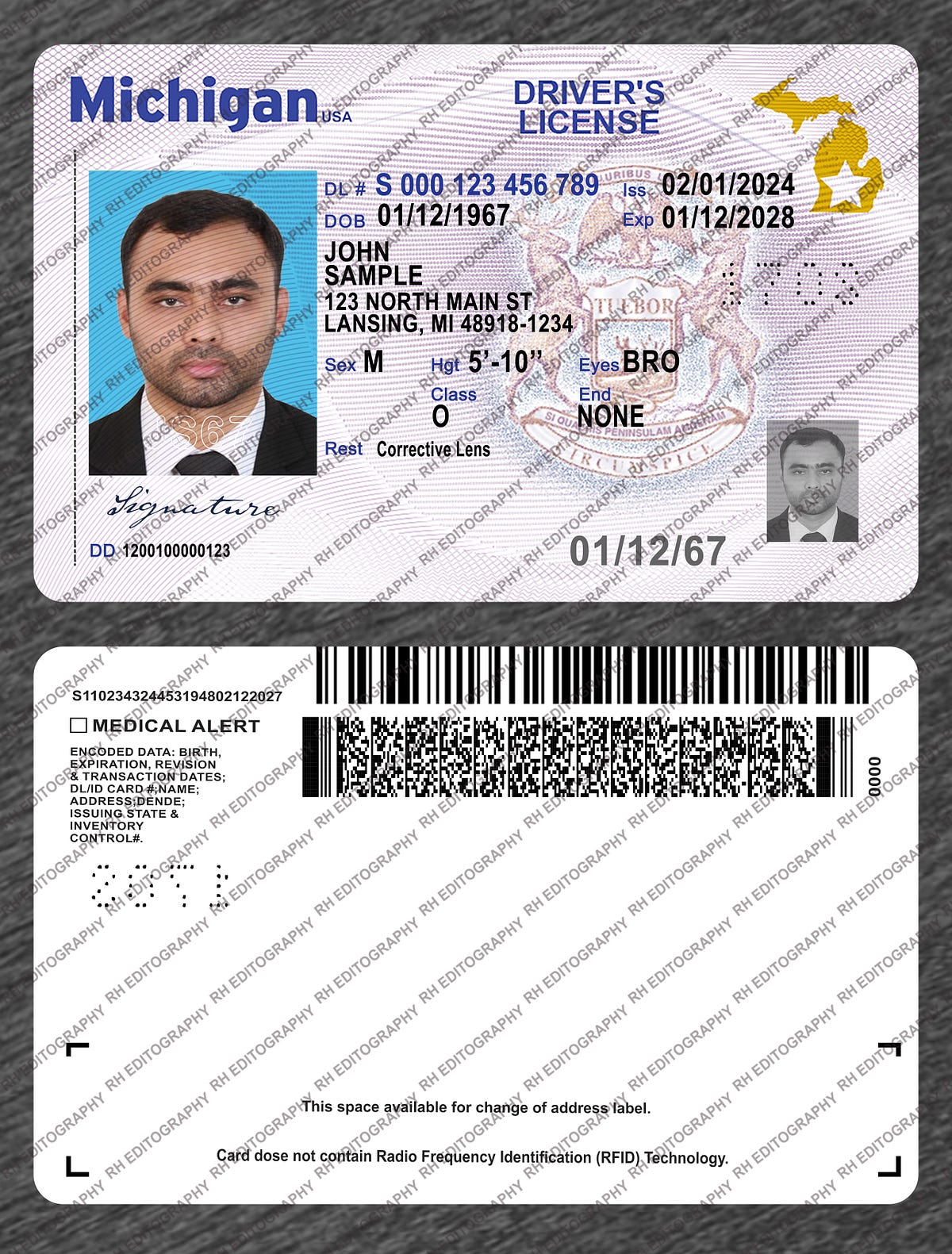 Michigan New Driving Licence PSD Template • Fully Editable • High ...