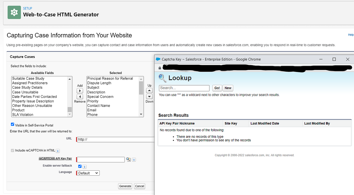 What is reCAPTCHA API Key Pair in Salesforce Web to Case | by Plan For ...