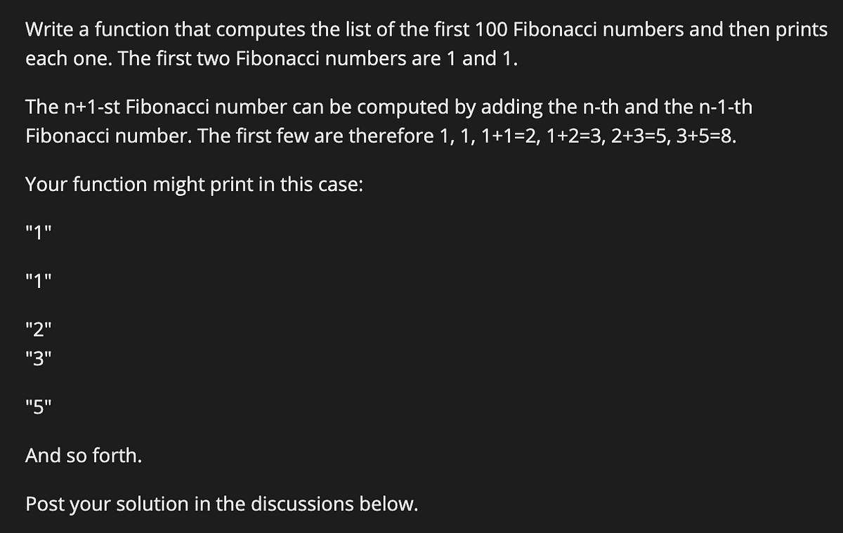 Computing the First 100 Numbers in the Fibonacci Sequence in a Function ...