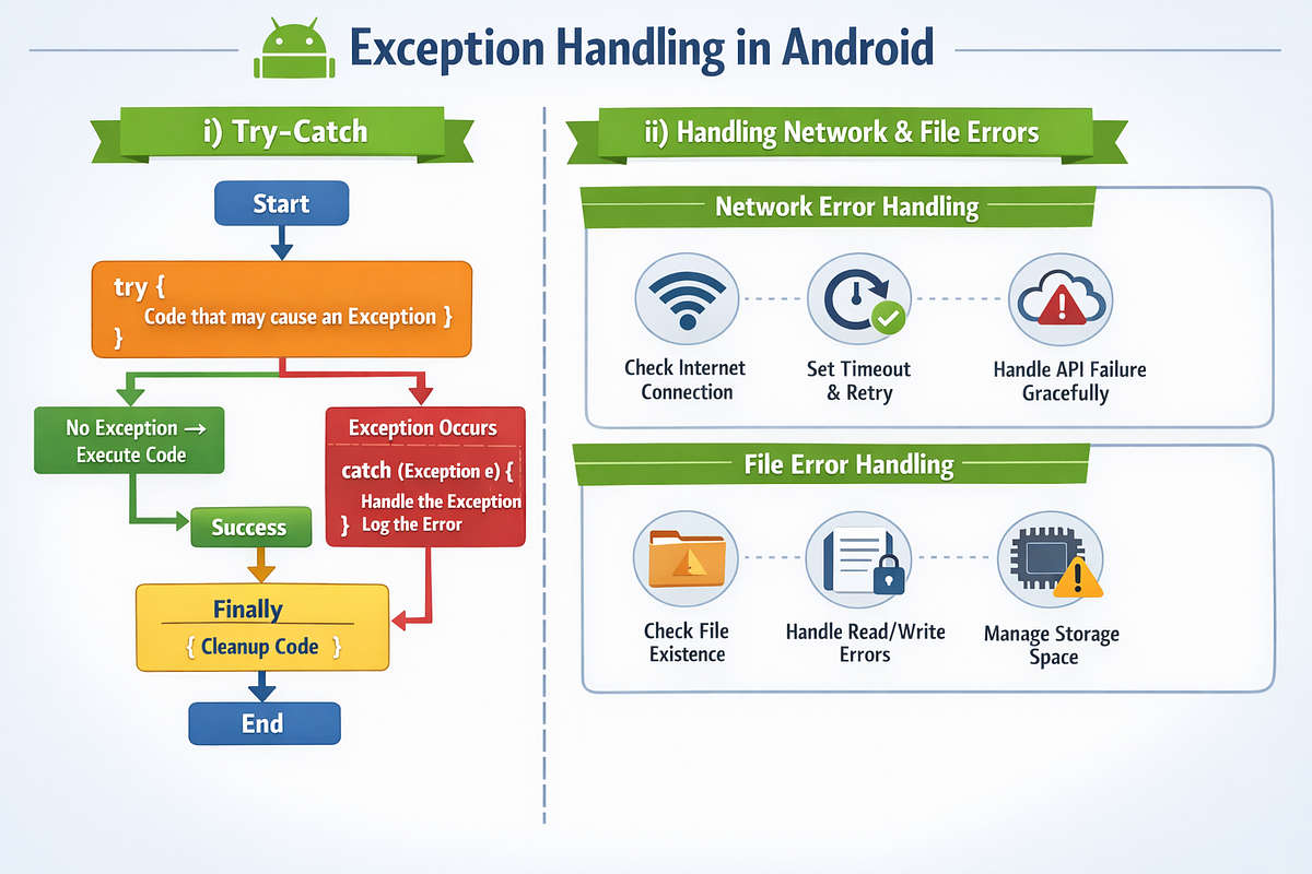 Exception Handling in Android: Managing Errors with Try-Catch, Network ...