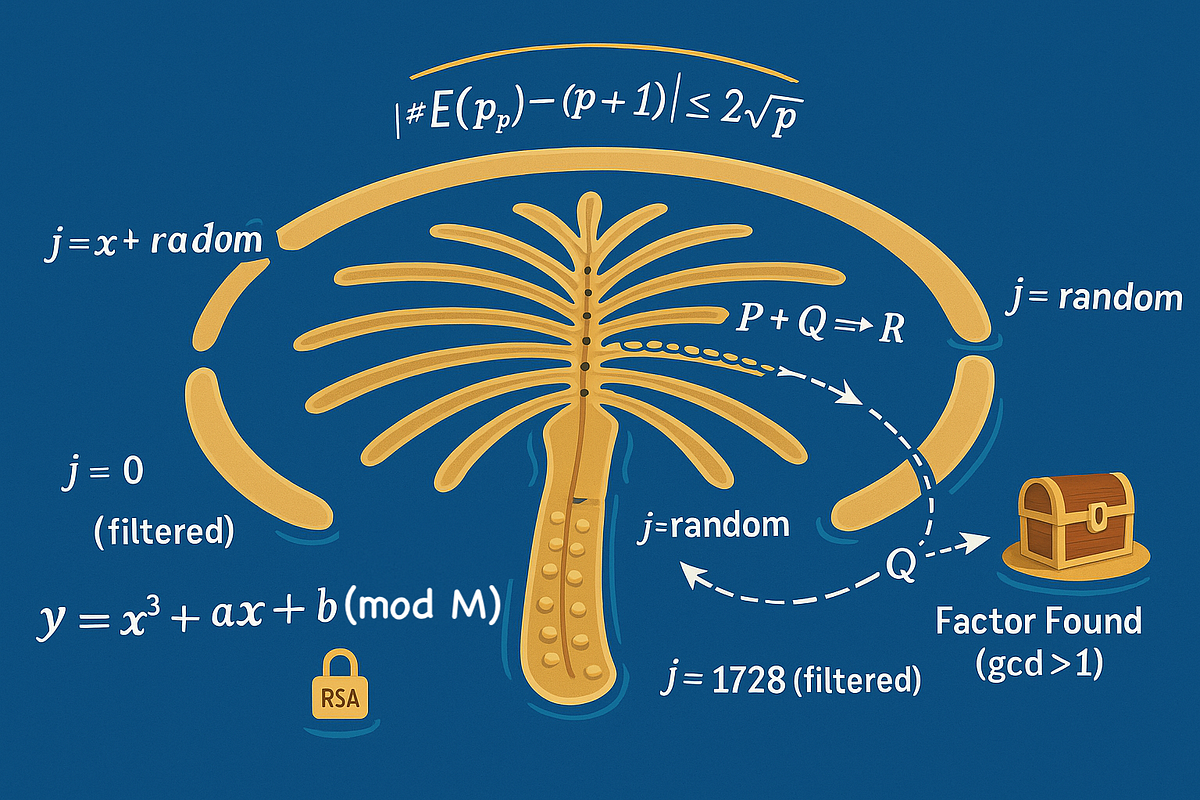 Elliptic Curve Method for Integer Factorization:The Palm Jumeirah Analogy
