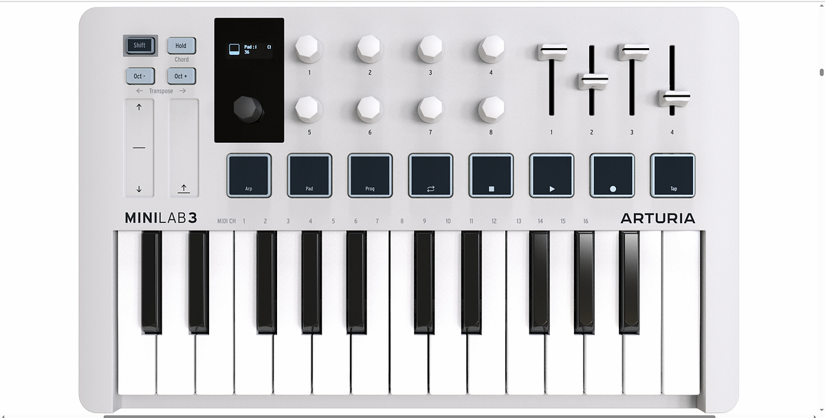 Minilab 3 mapped as a Rekordbox DJ controller