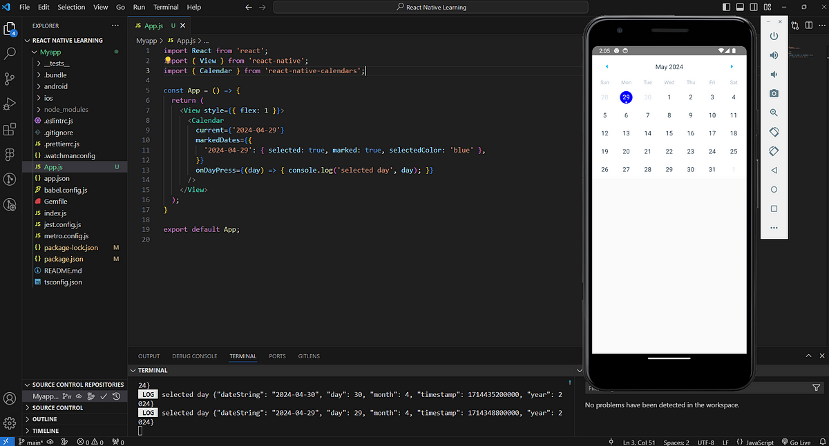  building a customizable calendar component in react native agenda