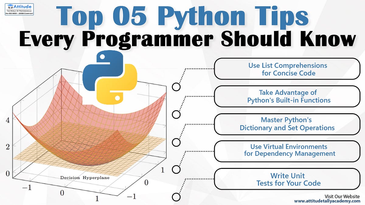 Top 5 python tips, Every programmer should know - attitude academy - Medium