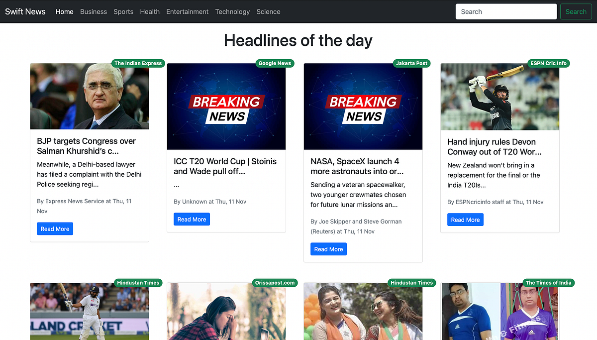 How to Create a News WebApp using Bootstrap, ReactJs and APIs | by ...