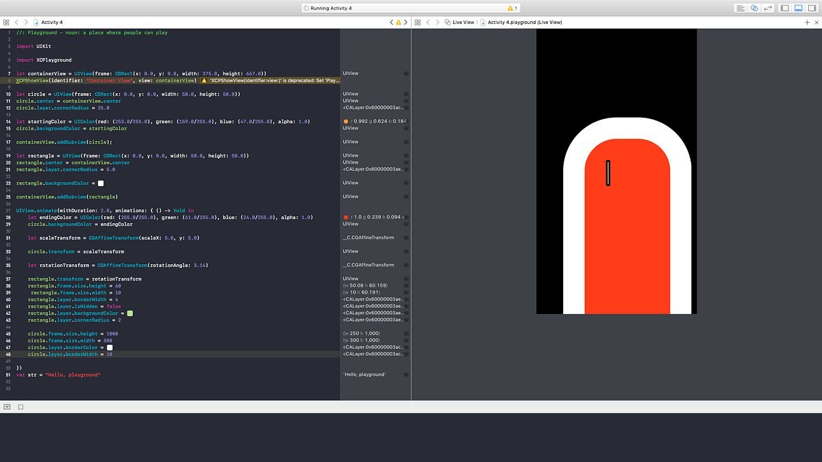 Circle and Rectangle Xcode Activity by Andrea Noriega Medium