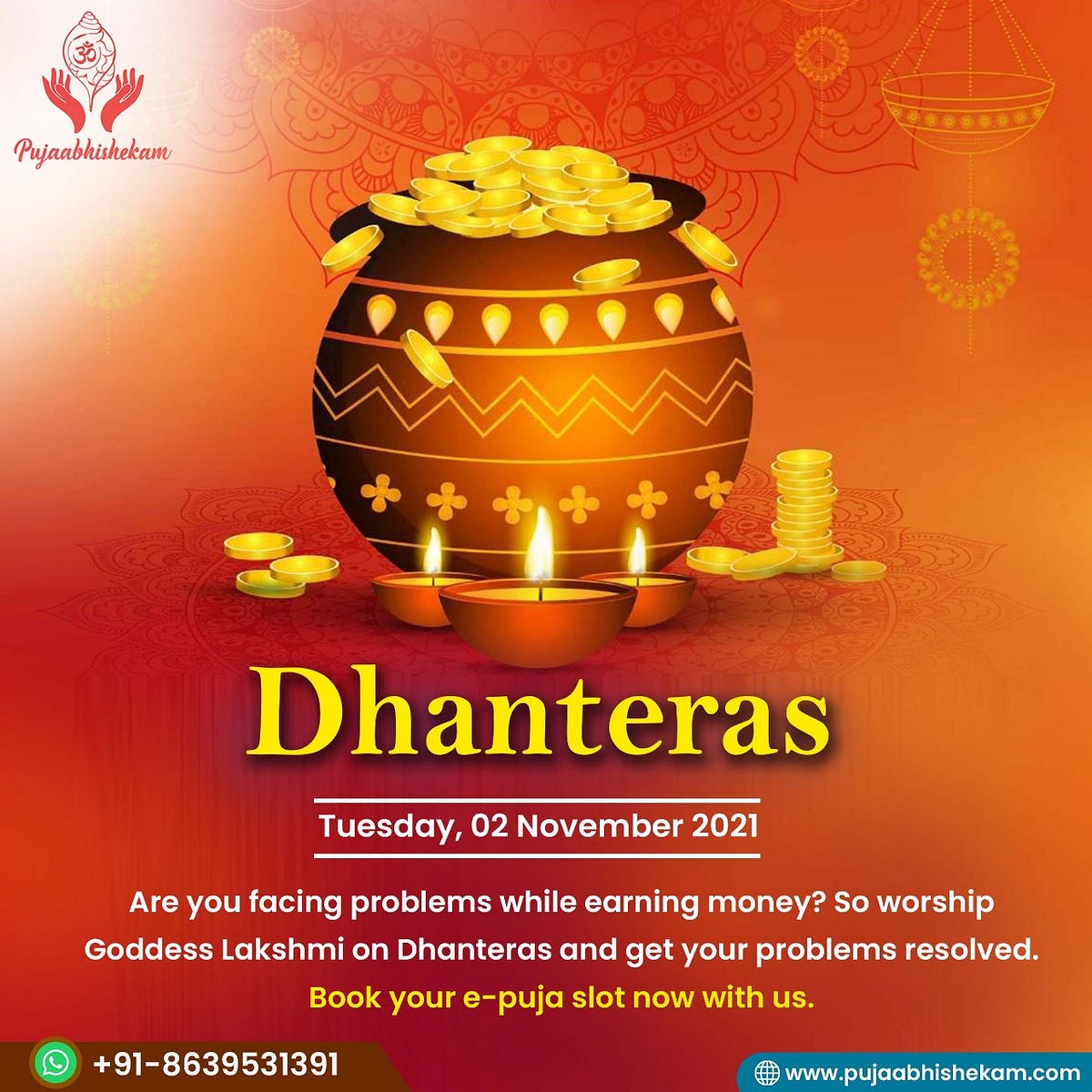 How to celebrate Dhanteras and Method of Dhanteras puja by