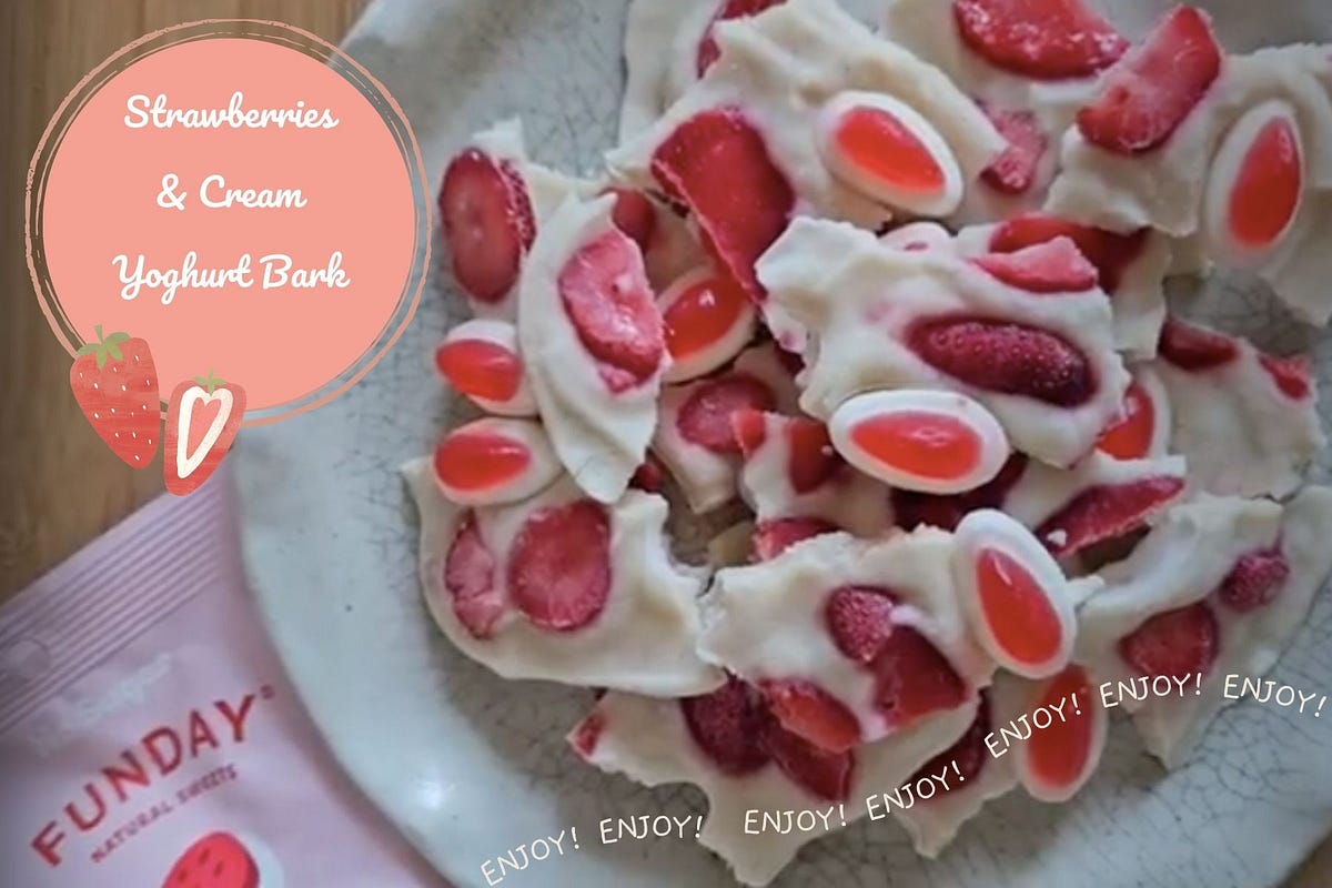 Funday Sweets Strawberries and Cream Yoghurt Bark Nourishd Medium