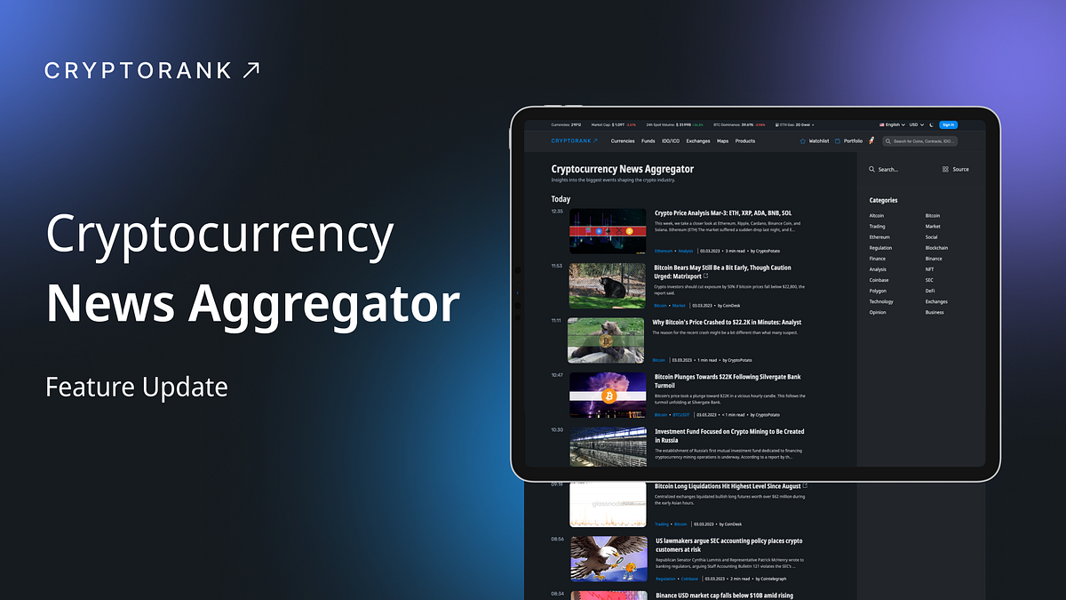 Feature Update — Cryptocurrency News Aggregator - CryptoRank - Medium