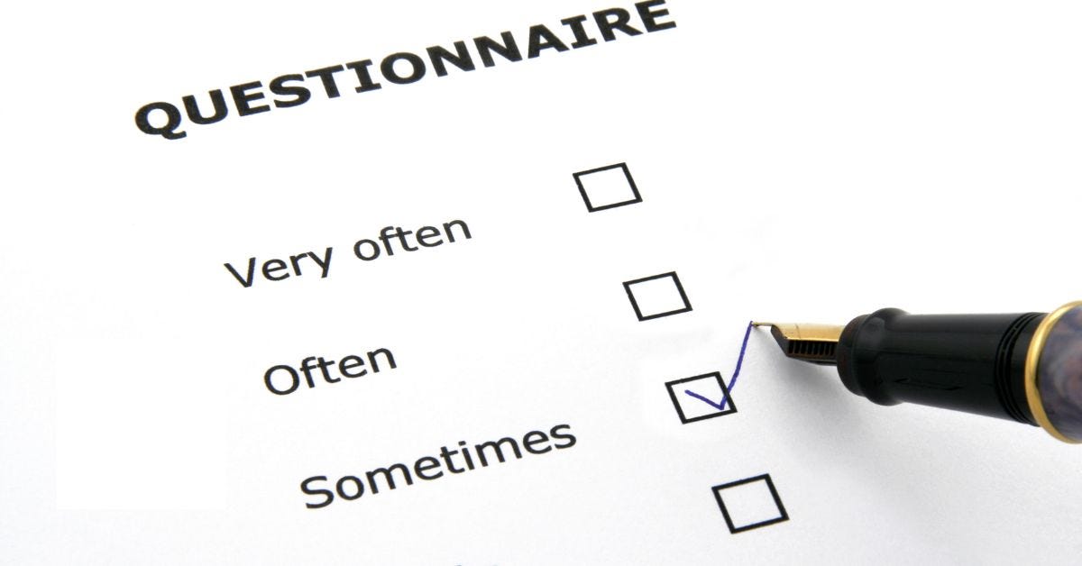 A Creator’s Questionnaire. This could be brutally painful, or very ...