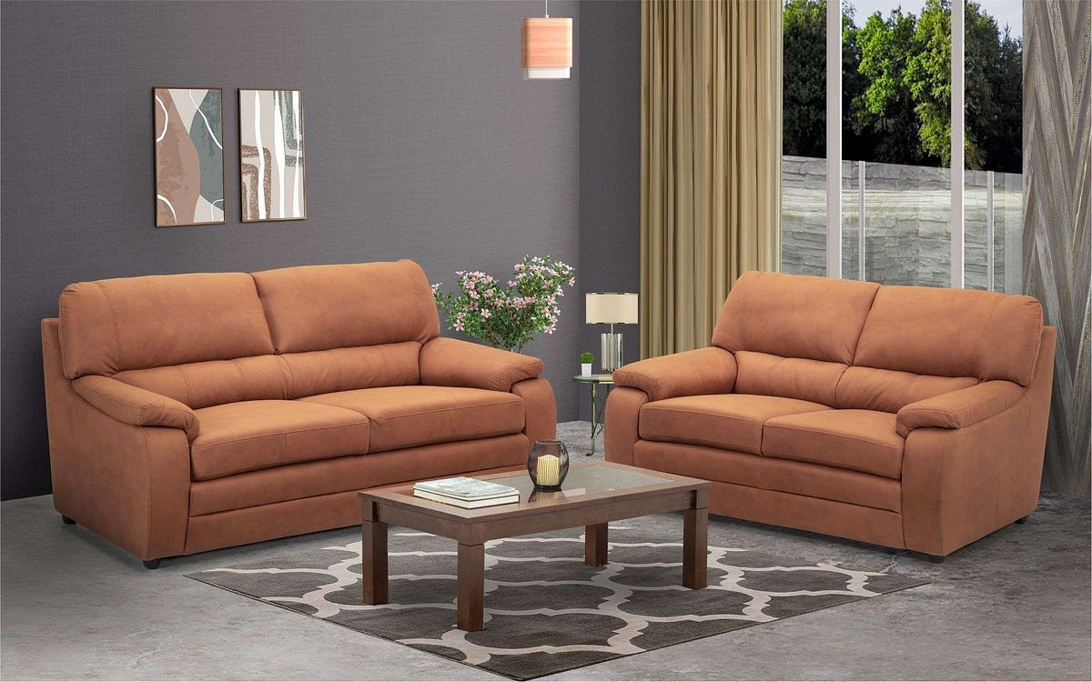 Buy Belinda Sofa Set 3 + 1 + 1 Seater — Fabric online at best price