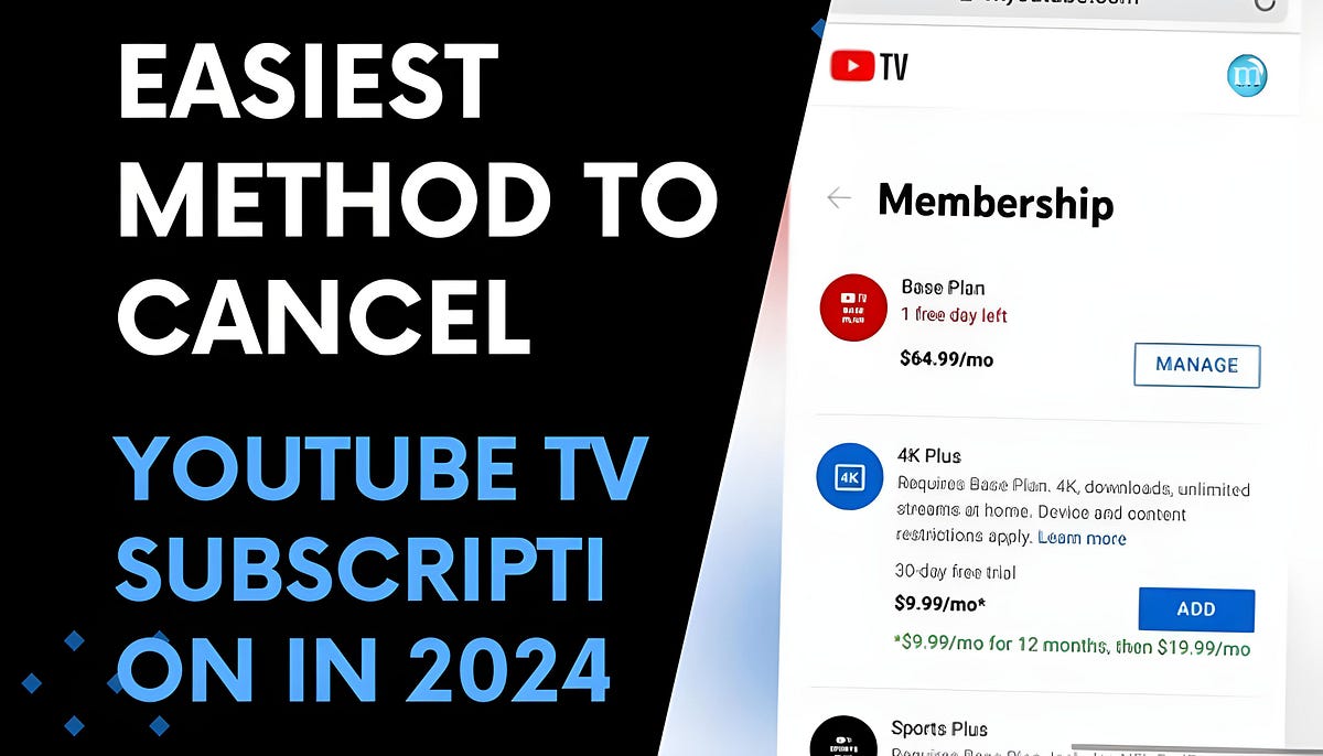 Full Guide 2024 How to Cancel a YouTube Tv subscription ? Moye Moye