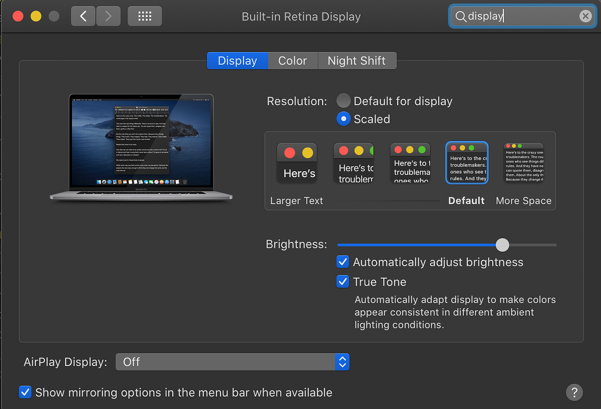 Setting or Scaling Native Resolution On Mac by Hieu Nguyen Mac O