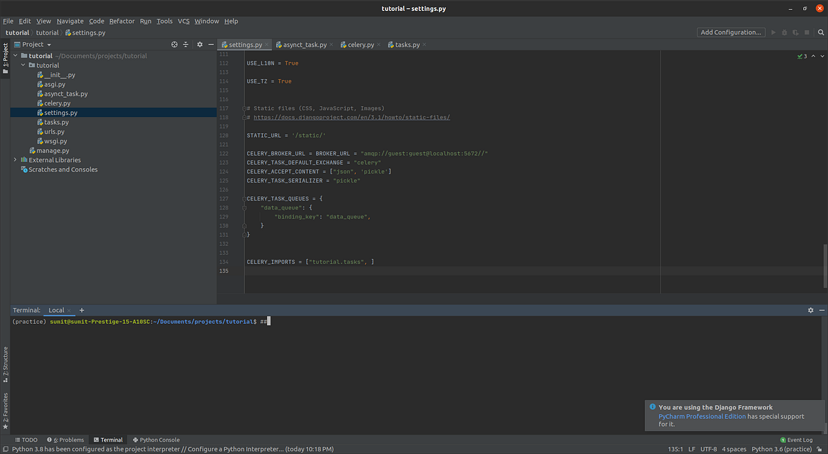Publish Messages in Celery Queue from different Projects in Django by