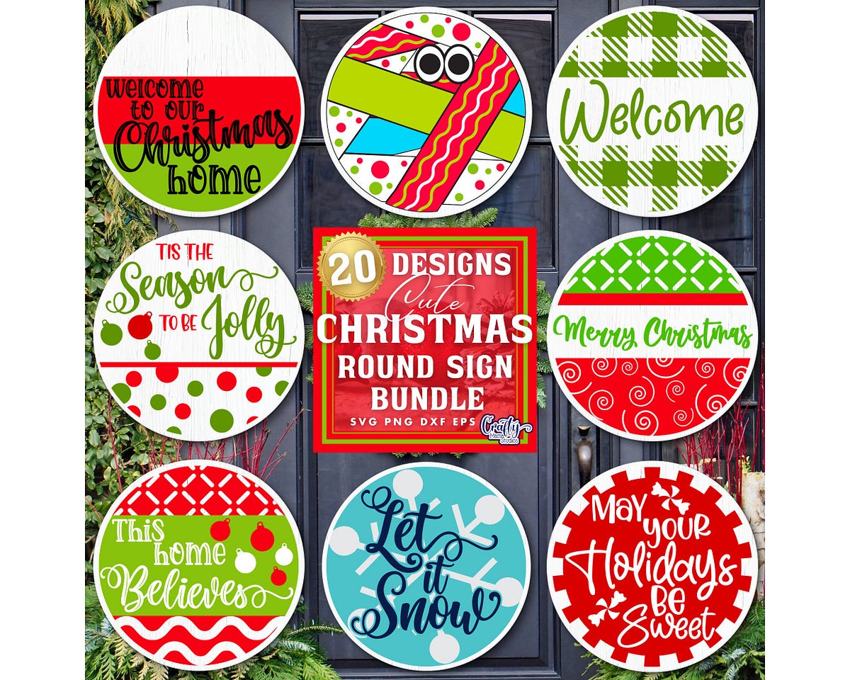 Merry Christmas Svg Bundle, Christmas Sign Svg, Christmas Door Hanger