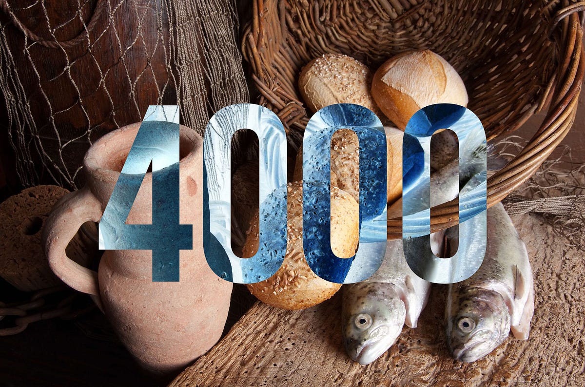 Our 7 loaves and a few little fish for 4000 by Christopher Toh The