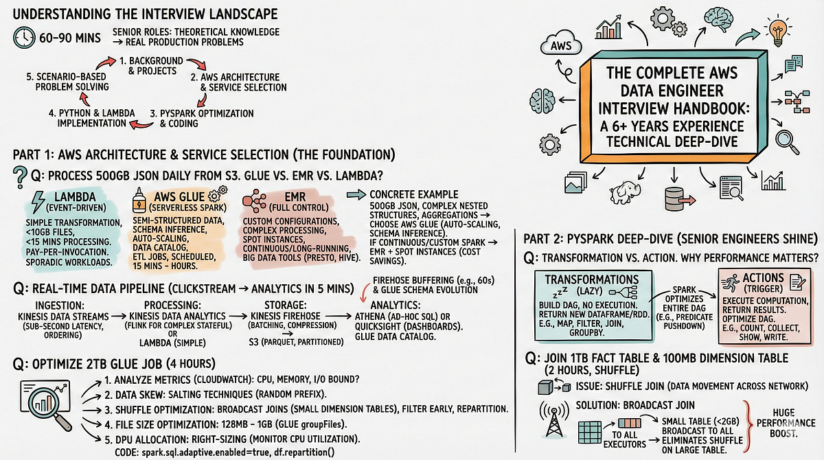 The Complete AWS Data Engineer Interview Handbook: A 6+ Years ...