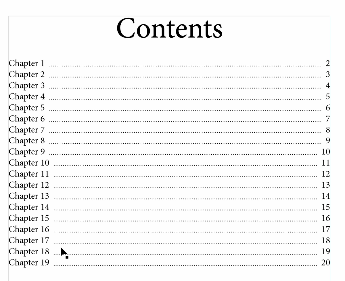 Adobe InDesign How to Make Accessible Dot Leaders for a Table of