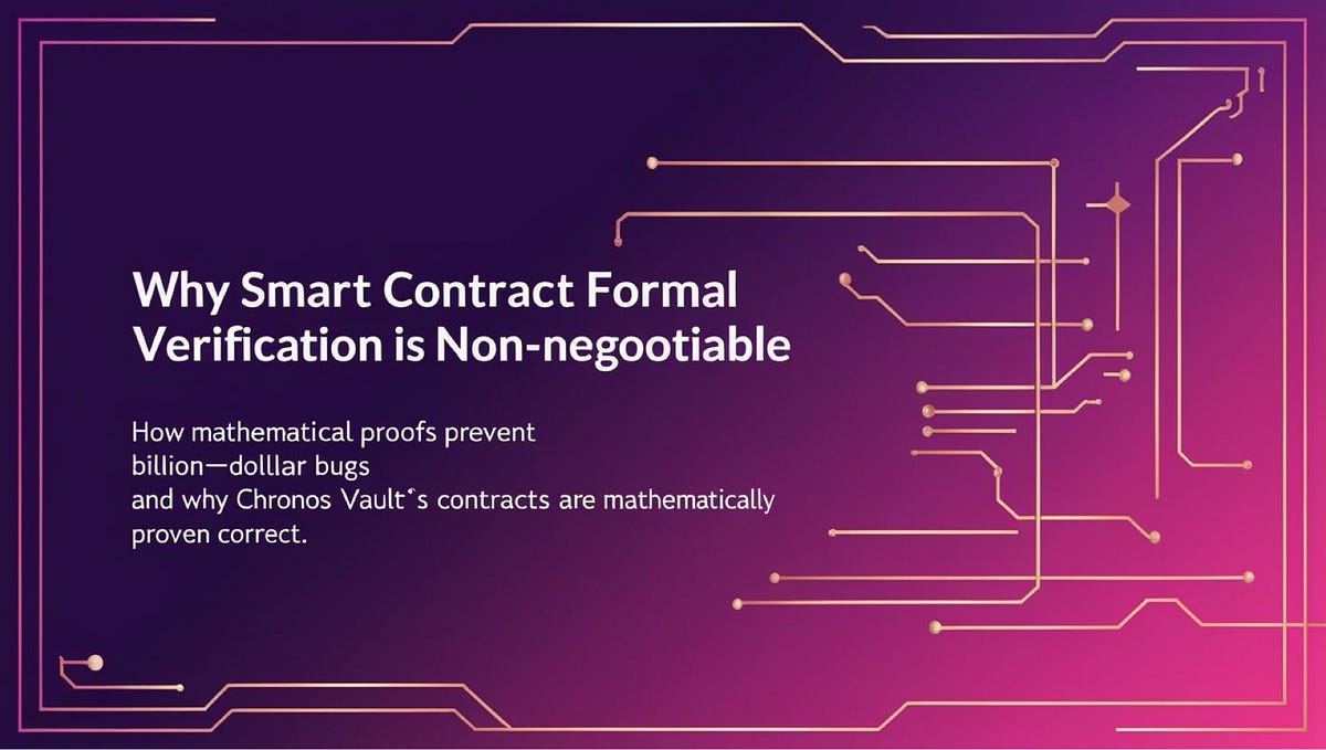 Mathematical Certainty in Code: Why Smart Contract Formal Verification Is  Non-Negotiable | by Chronos Vault | CoinsBench