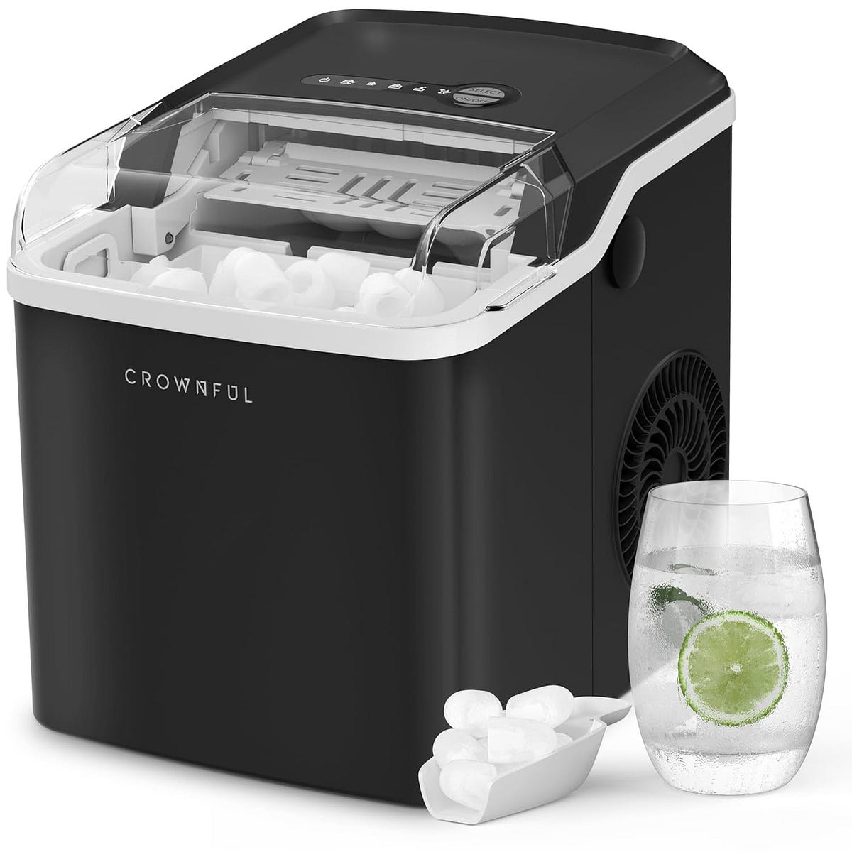 CROWNFUL Ice Makers Countertop, Portable Small Ice Machine with Self