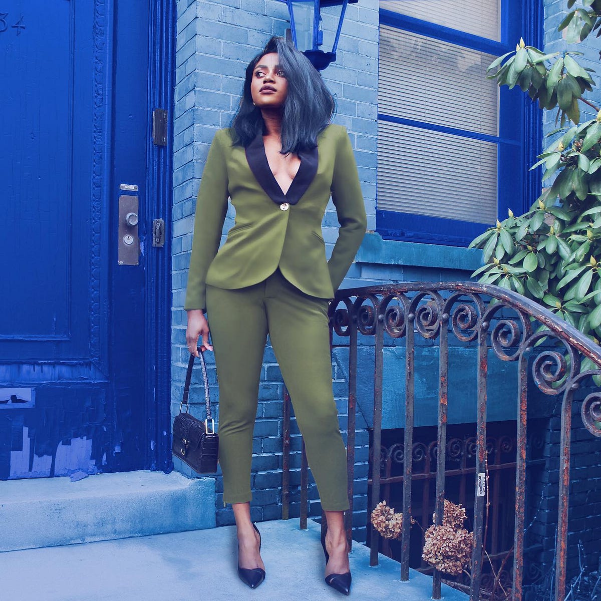 Olive Green Suit - LayoG USA - Medium