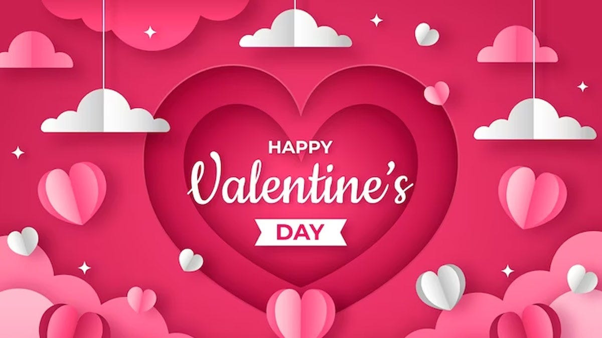 Romantic happy valentines day online