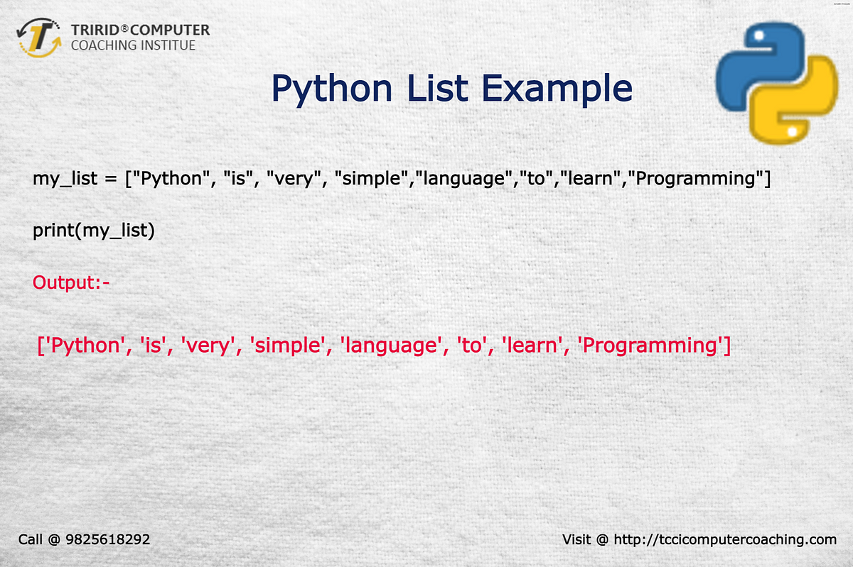 Python List Examples. Python is a programming language which… | by ...