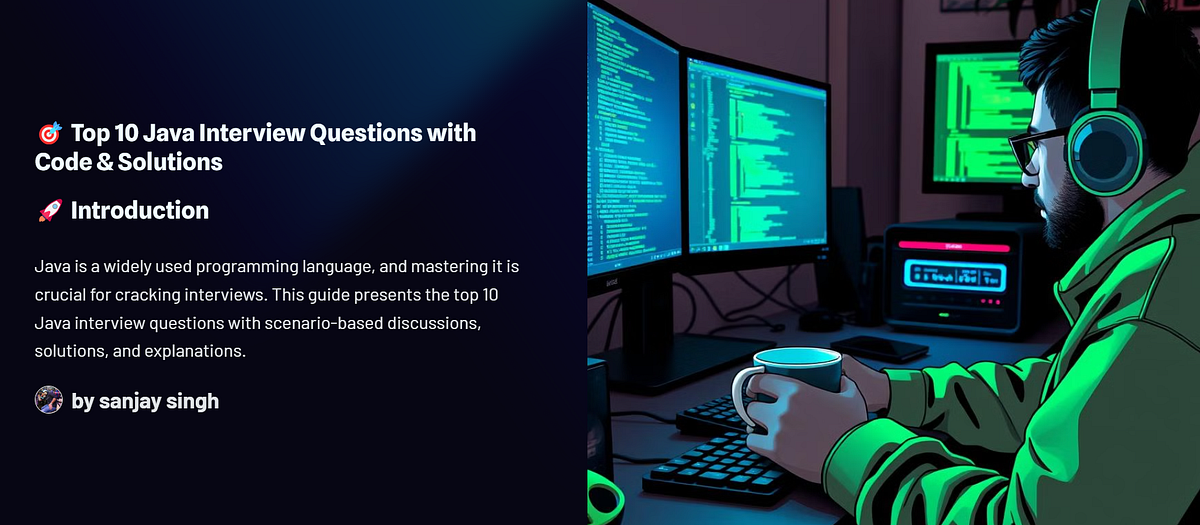 🎯 Top 10 Java Interview Questions with Code & Solutions | by Sanjay ...
