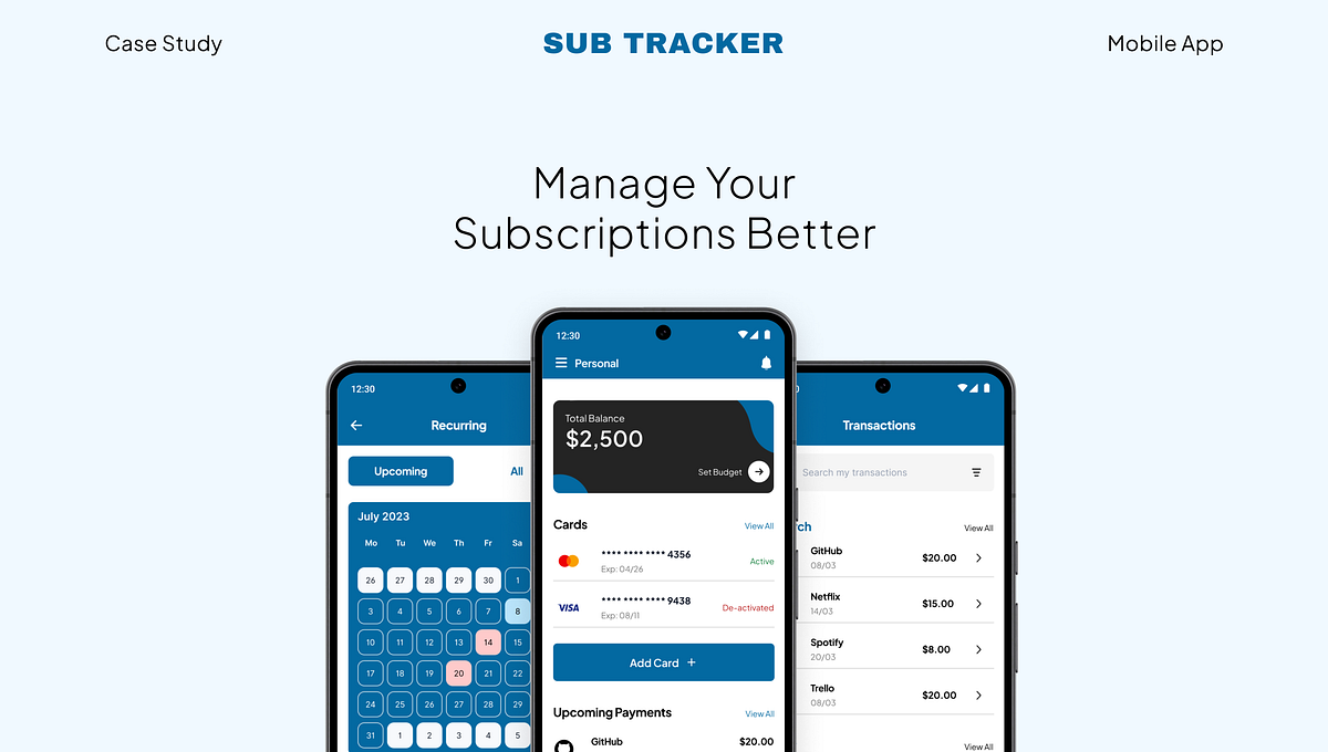 Financially manage your monthly subscriptions using SubTracker: A Case ...