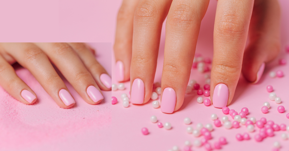 trendy pink nails
